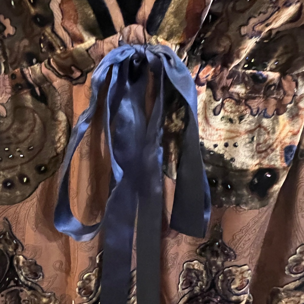 Hale Bob brown and blue velvet top. Size small. NEW WITH TAGS - Picture 4 of 6